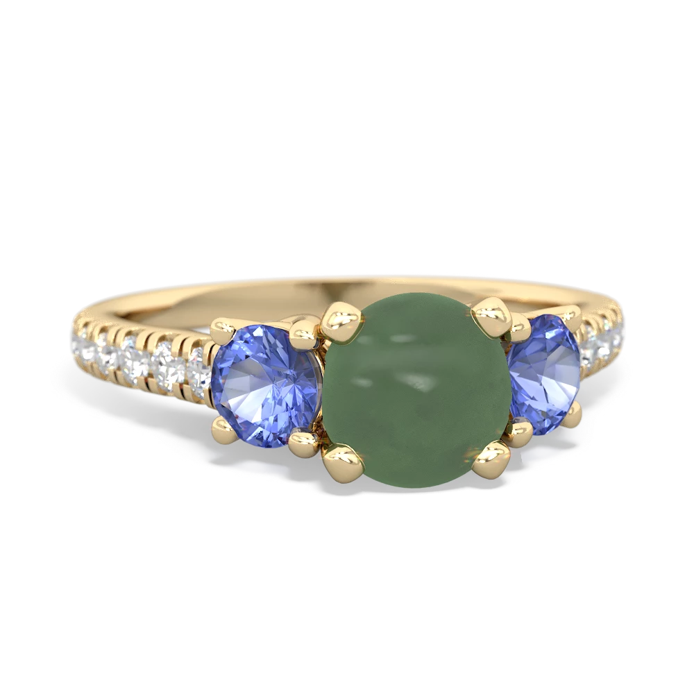 Jade Pave Trellis 14K Yellow Gold ring R5500