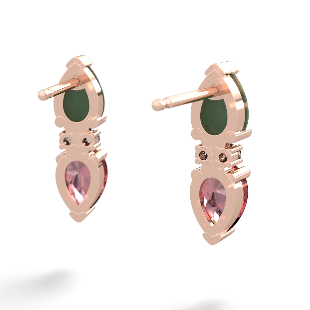 Jade Bowtie Drop 14K Rose Gold earrings E0865