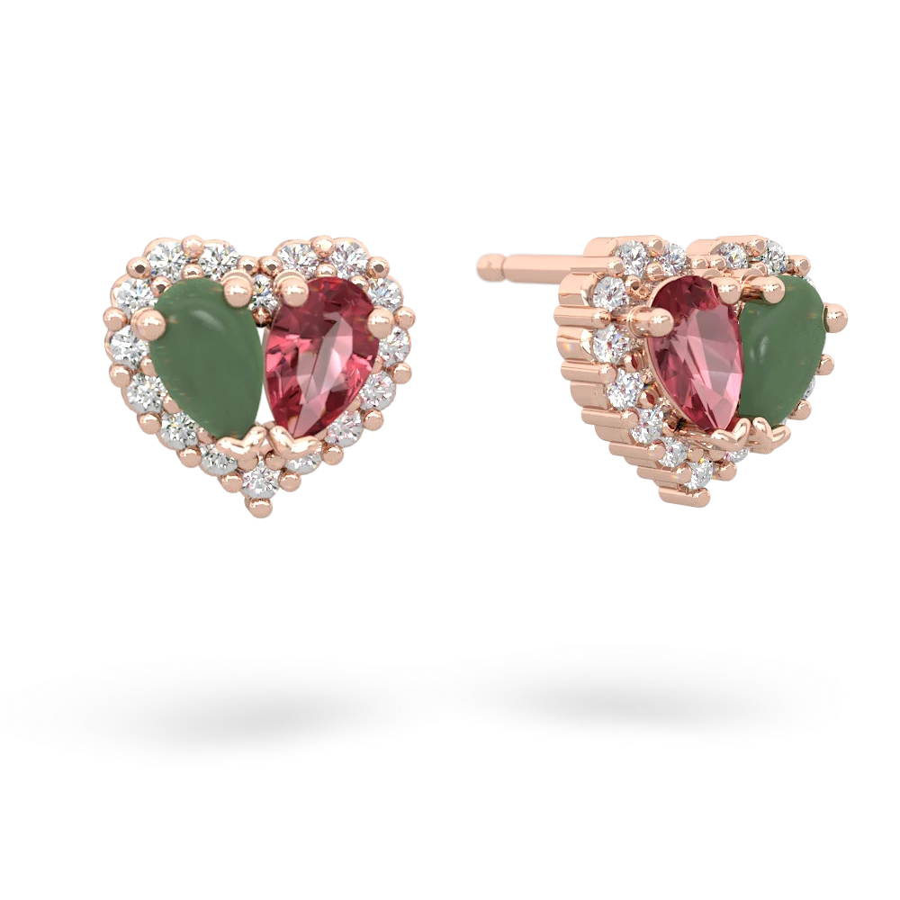 Jade Halo 14K Rose Gold earrings E7008