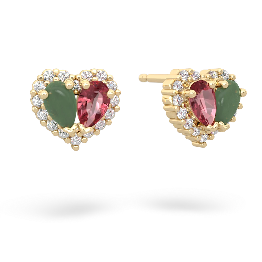 Jade Halo 14K Yellow Gold earrings E7008