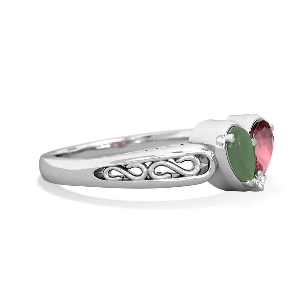 Jade Filligree 'One Heart' 14K White Gold ring R5070