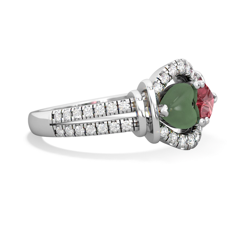 Jade Art-Deco Keepsake 14K White Gold ring R5630