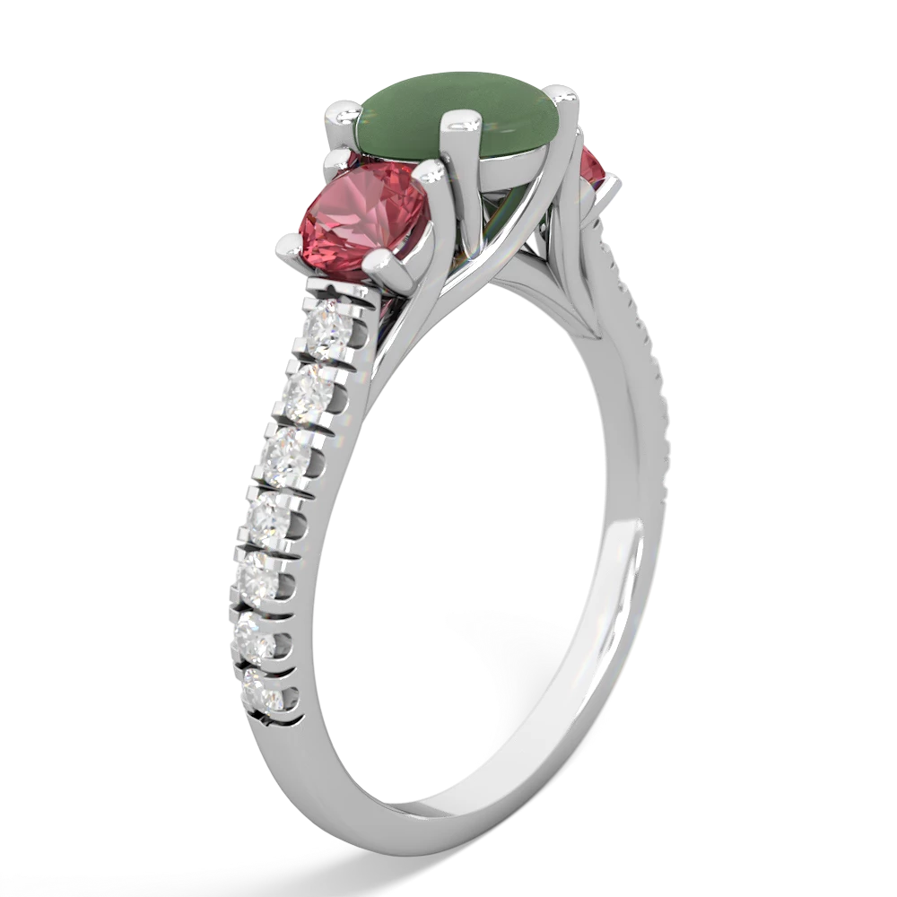 Jade Pave Trellis 14K White Gold ring R5500