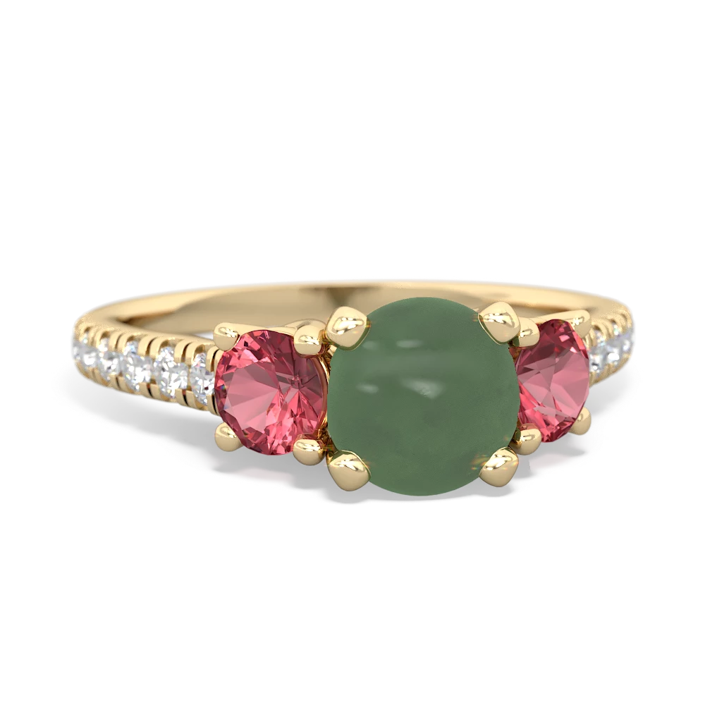 Jade Pave Trellis 14K Yellow Gold ring R5500