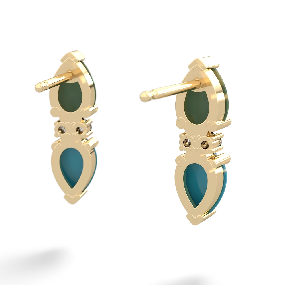 Jade Bowtie Drop 14K Yellow Gold earrings E0865