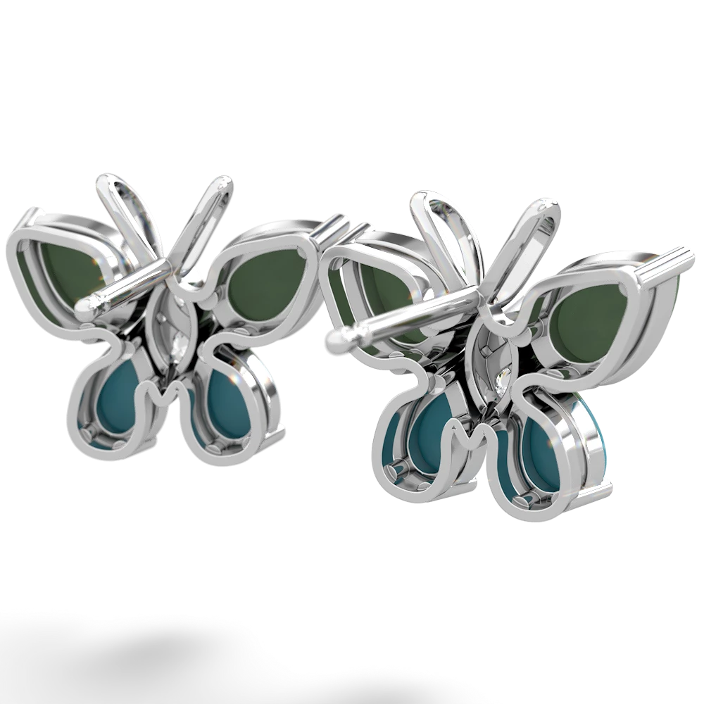 Jade Butterfly 14K White Gold earrings E2215