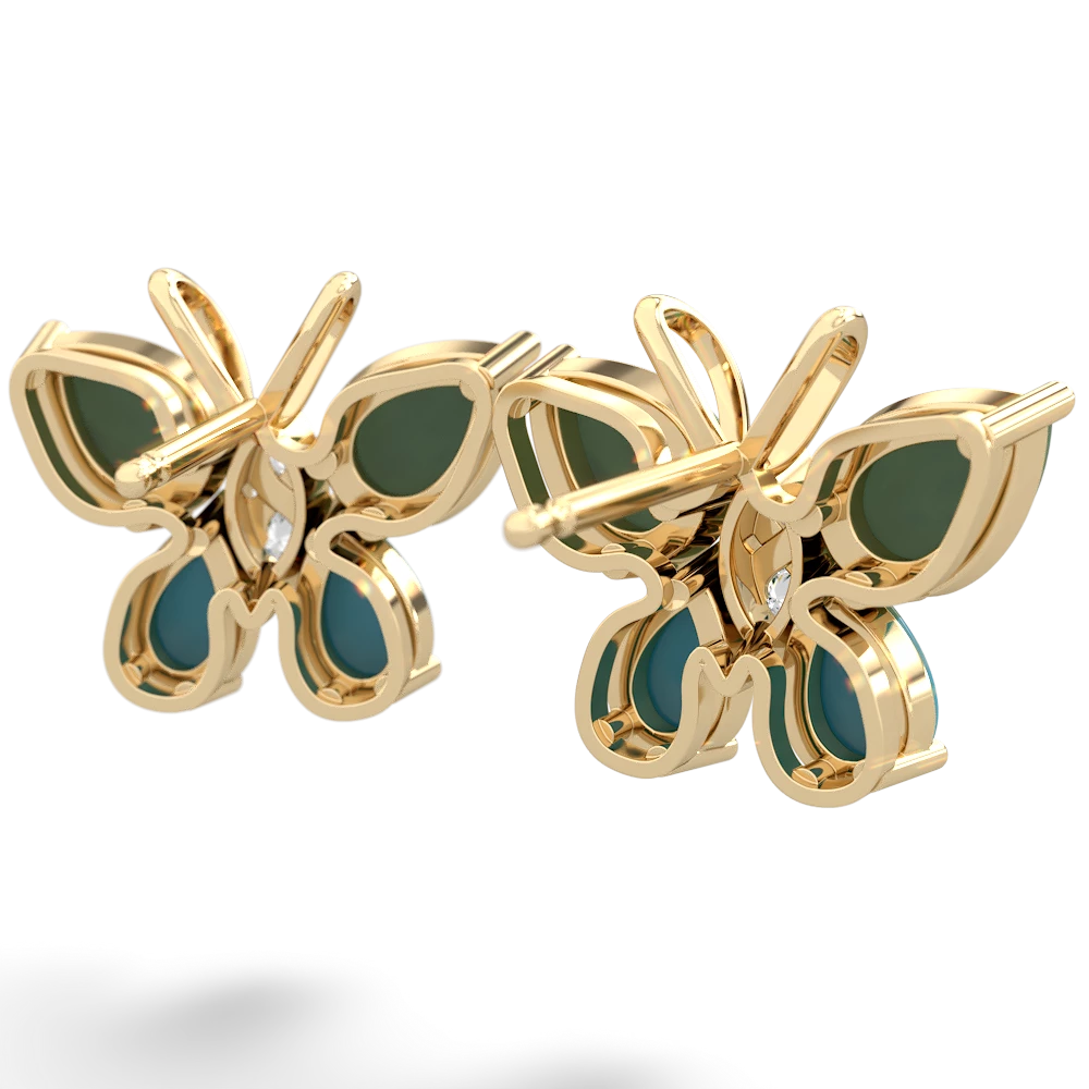 Jade Butterfly 14K Yellow Gold earrings E2215