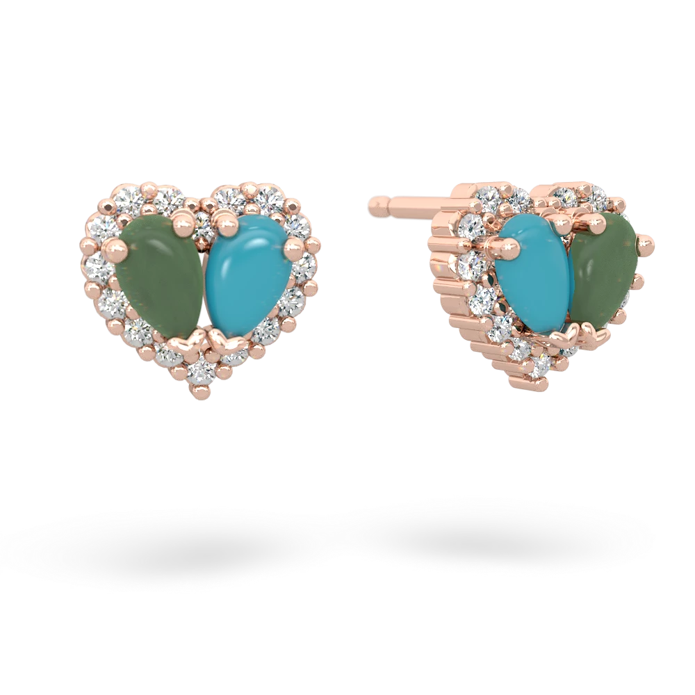 Jade Halo 14K Rose Gold earrings E7008