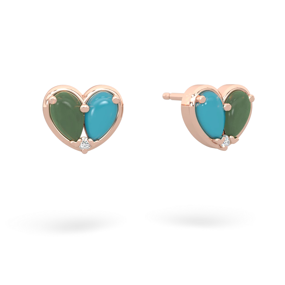 Jade 'Our Heart' 14K Rose Gold earrings E5072