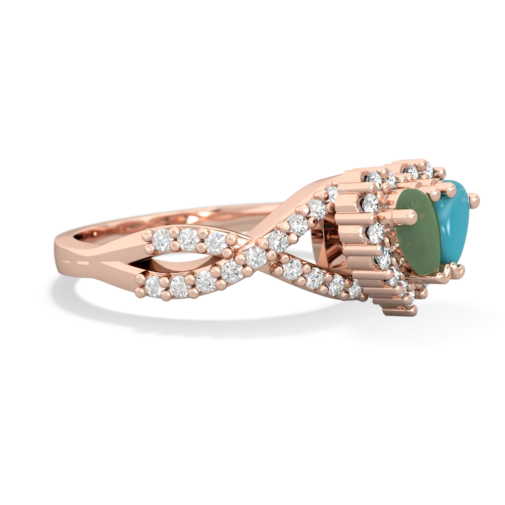 Jade Diamond Twist 'One Heart' 14K Rose Gold ring R2640HRT