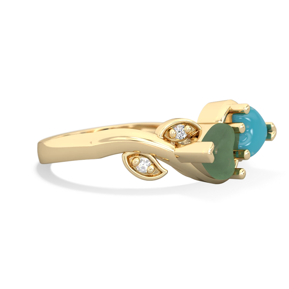 Jade Floral Elegance 14K Yellow Gold ring R5790