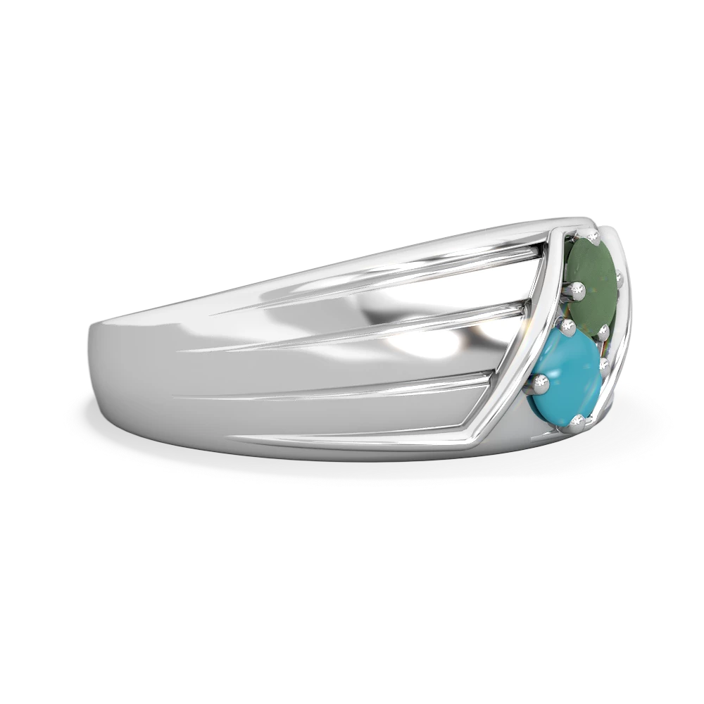 Jade Men's Streamline 14K White Gold ring R0460