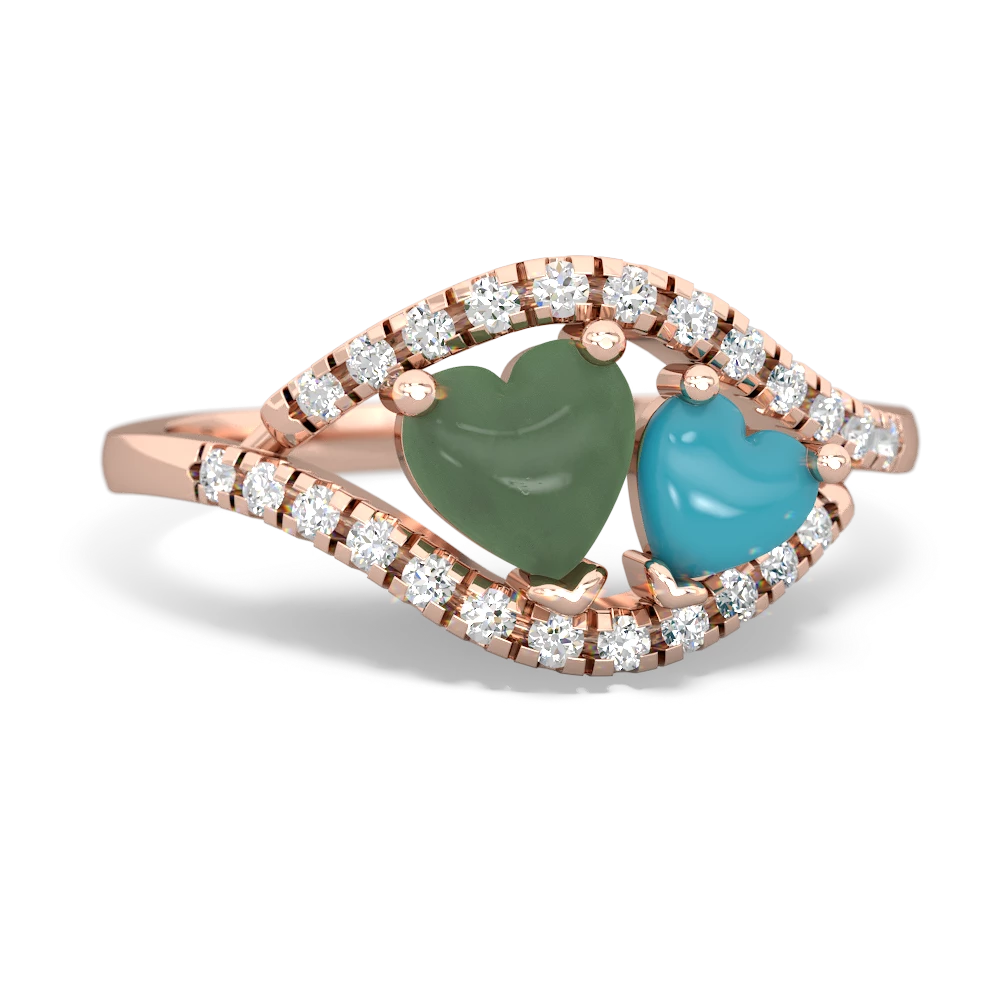 Jade Mother And Child 14K Rose Gold ring R3010