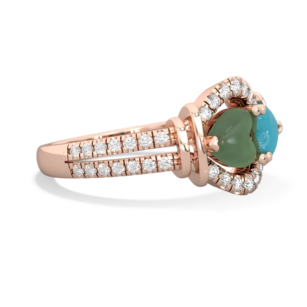 Jade Art-Deco Keepsake 14K Rose Gold ring R5630