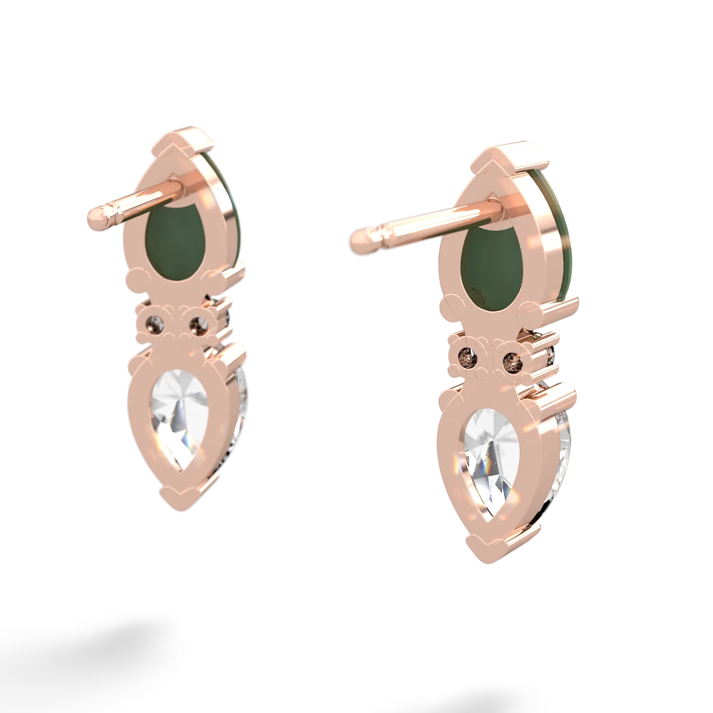 Jade Bowtie Drop 14K Rose Gold earrings E0865