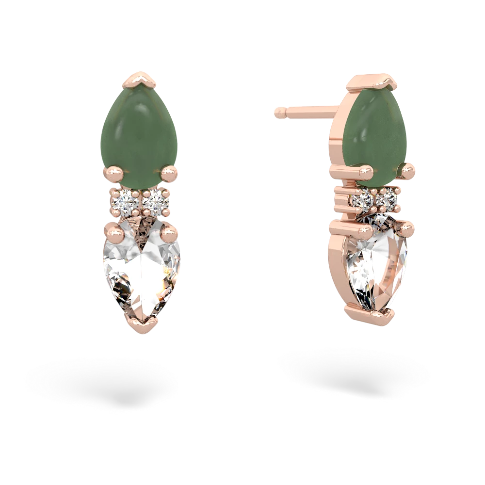 Jade Bowtie Drop 14K Rose Gold earrings E0865