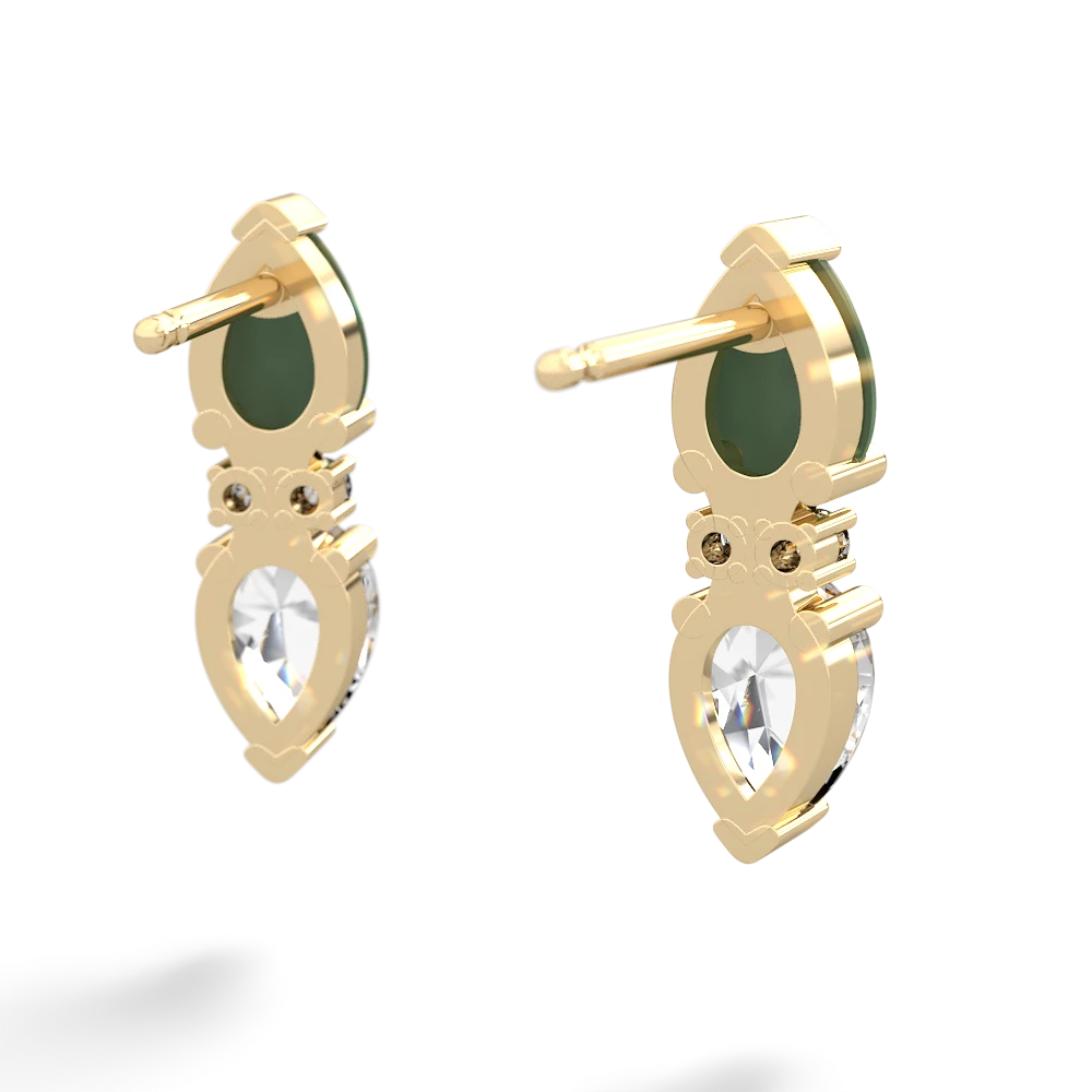 Jade Bowtie Drop 14K Yellow Gold earrings E0865