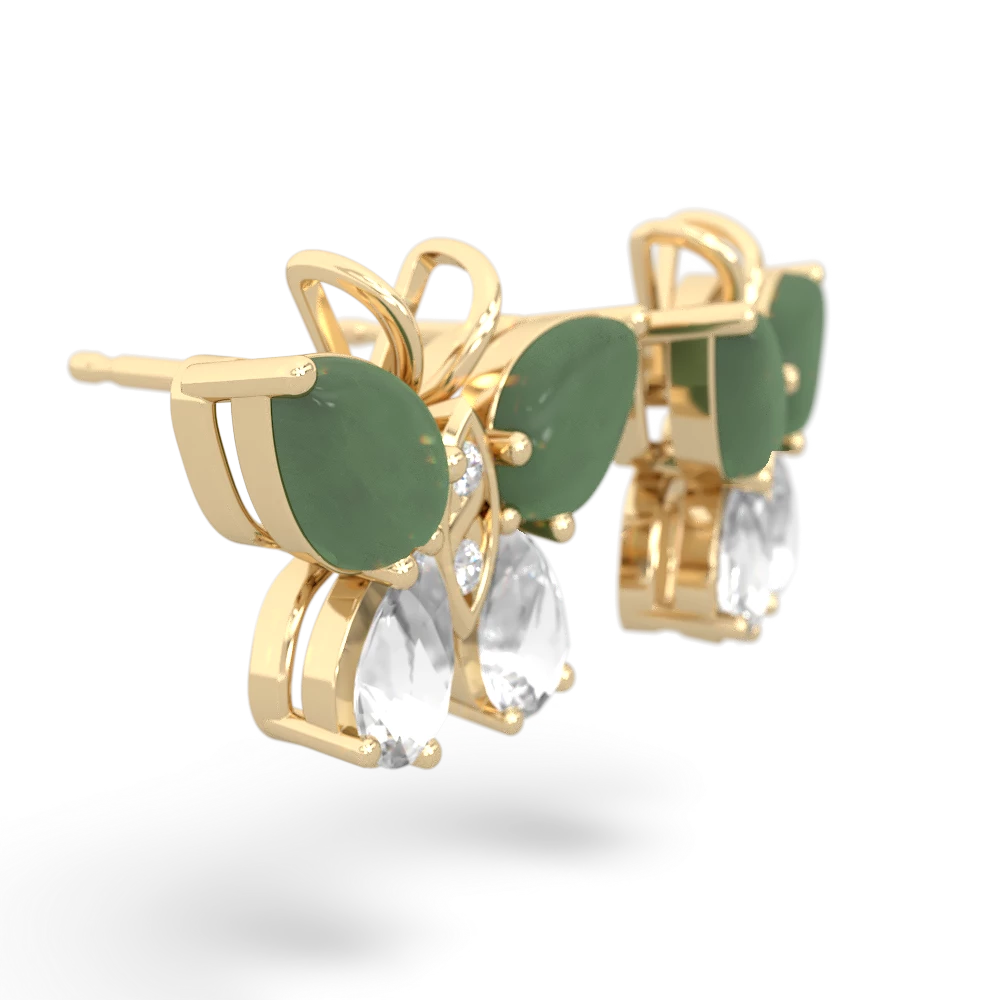 Jade Butterfly 14K Yellow Gold earrings E2215