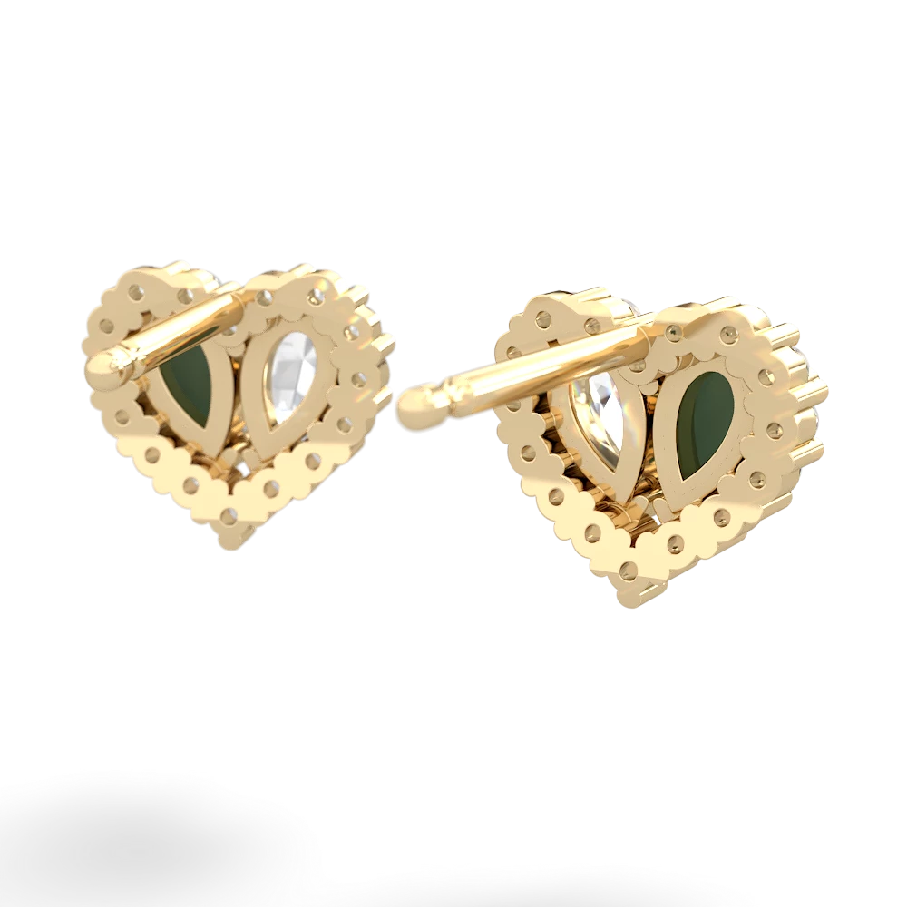 Jade Halo 14K Yellow Gold earrings E7008