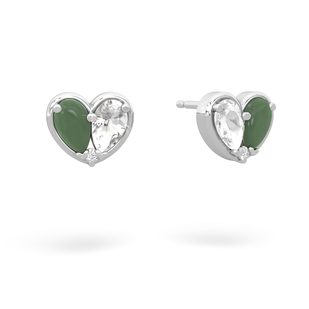 Jade 'Our Heart' 14K White Gold earrings E5072