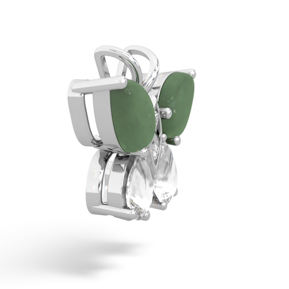 Jade Butterfly 14K White Gold pendant P2215