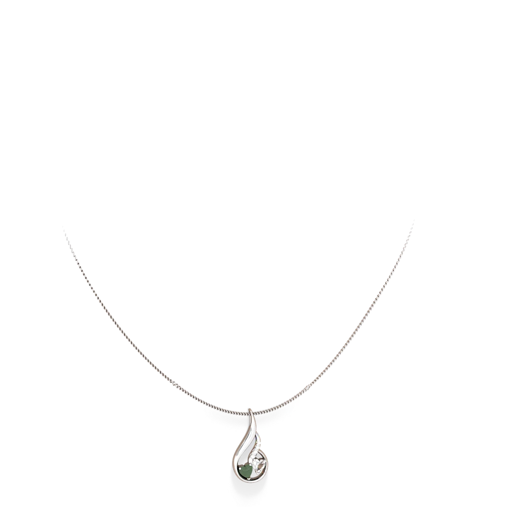 Jade Keepsake Curves 14K White Gold pendant P5450