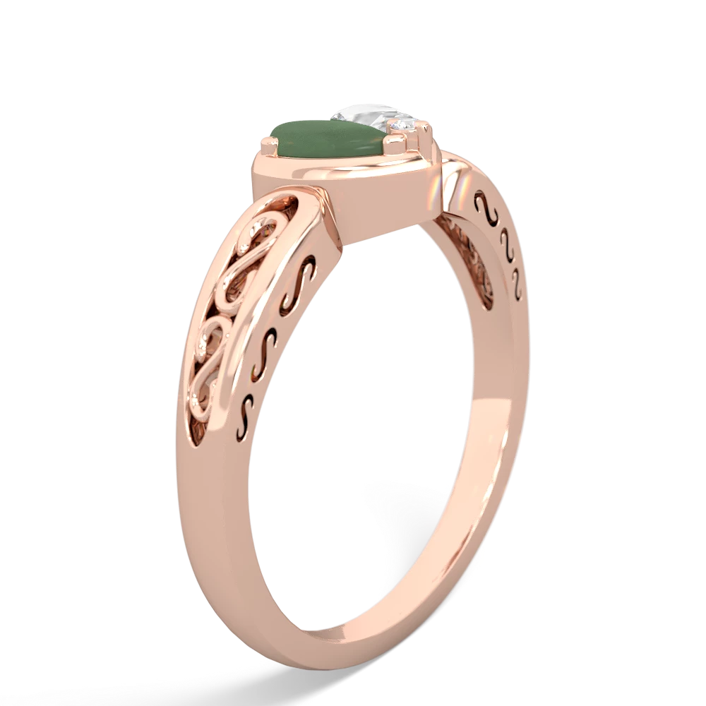 Jade Filligree 'One Heart' 14K Rose Gold ring R5070