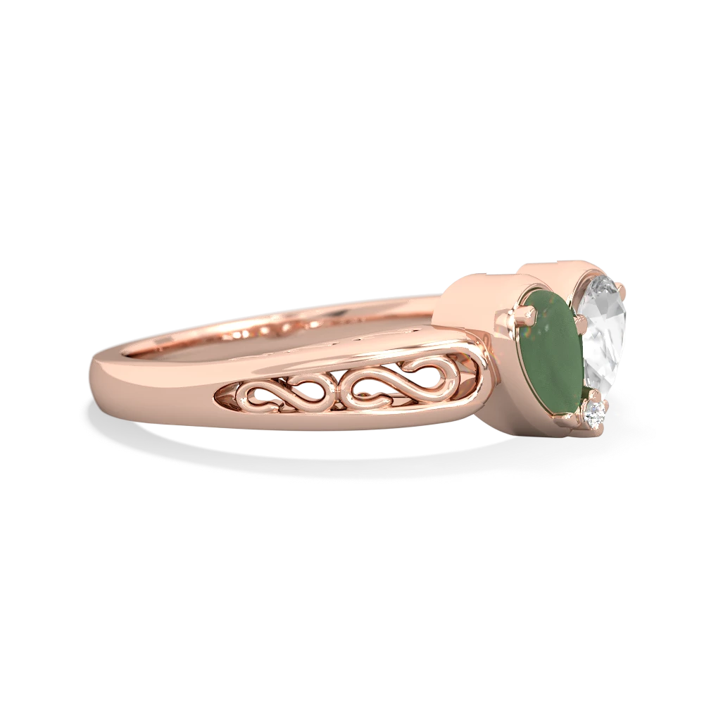 Jade Filligree 'One Heart' 14K Rose Gold ring R5070