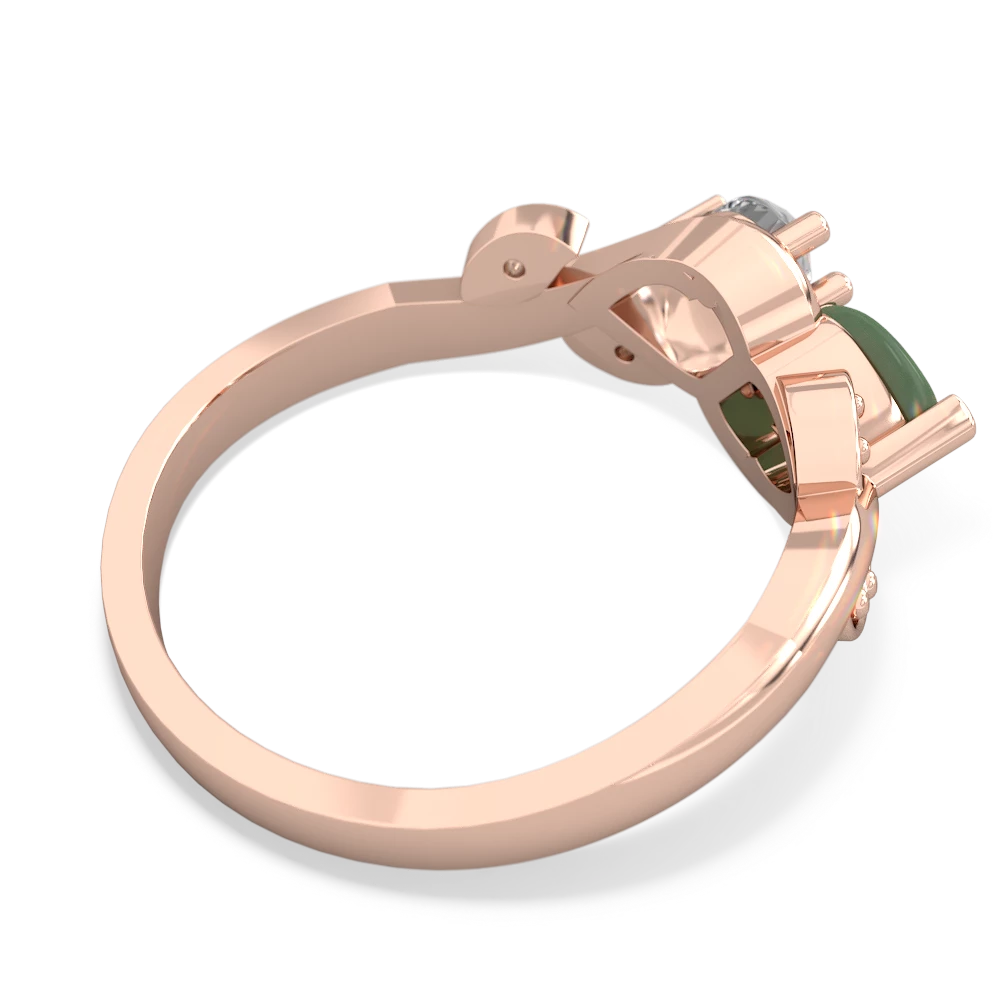 Jade Floral Elegance 14K Rose Gold ring R5790