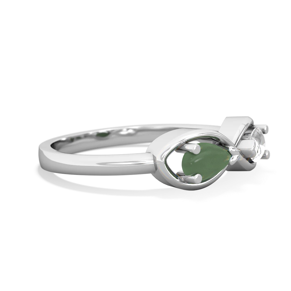 Jade Infinity 14K White Gold ring R5050