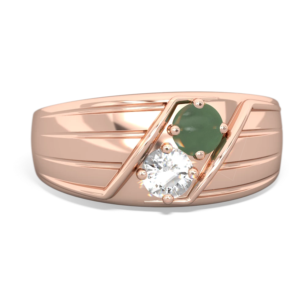 Jade Men's Streamline 14K Rose Gold ring R0460