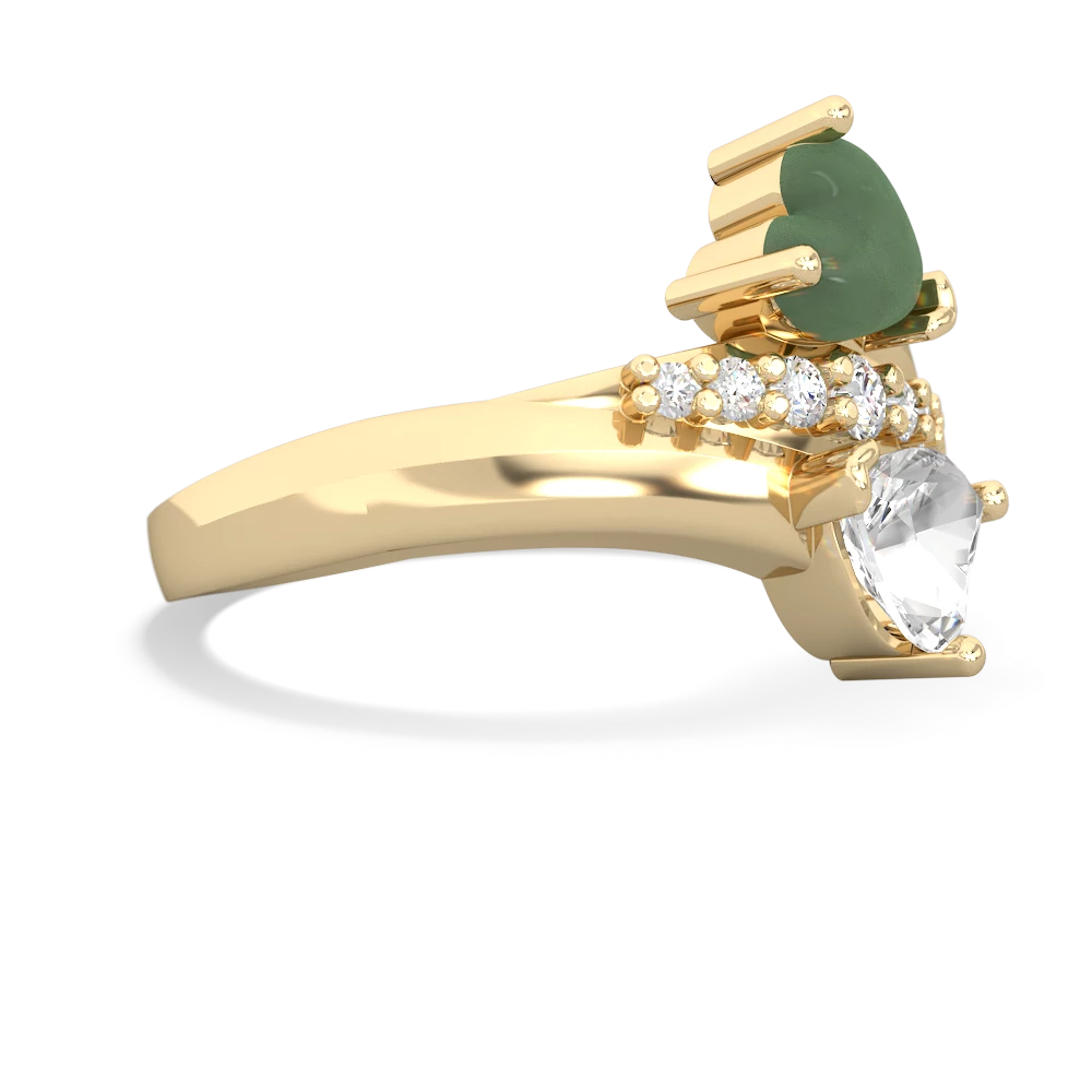 Jade Heart To Heart 14K Yellow Gold ring R2064