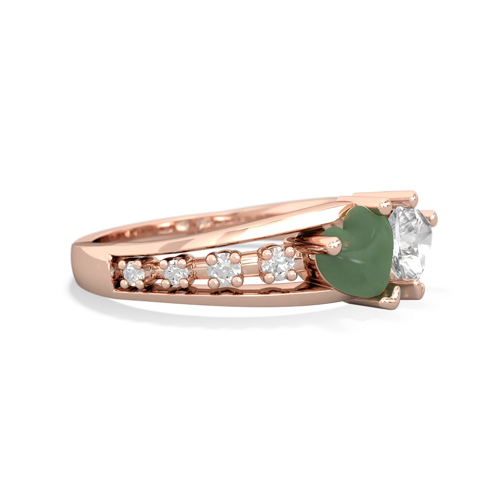 Jade Heart To Heart 14K Rose Gold ring R3342