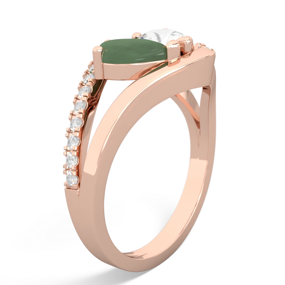 Jade Nestled Heart Keepsake 14K Rose Gold ring R5650