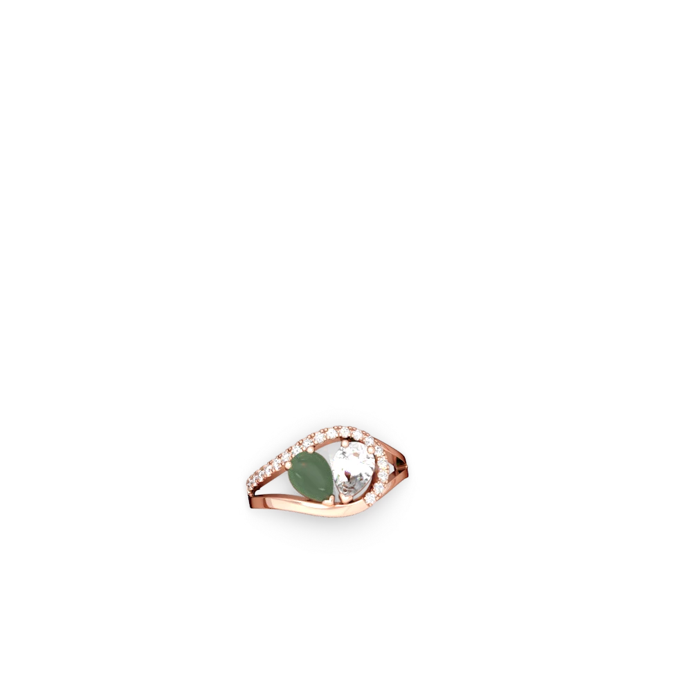 Jade Nestled Heart Keepsake 14K Rose Gold ring R5650