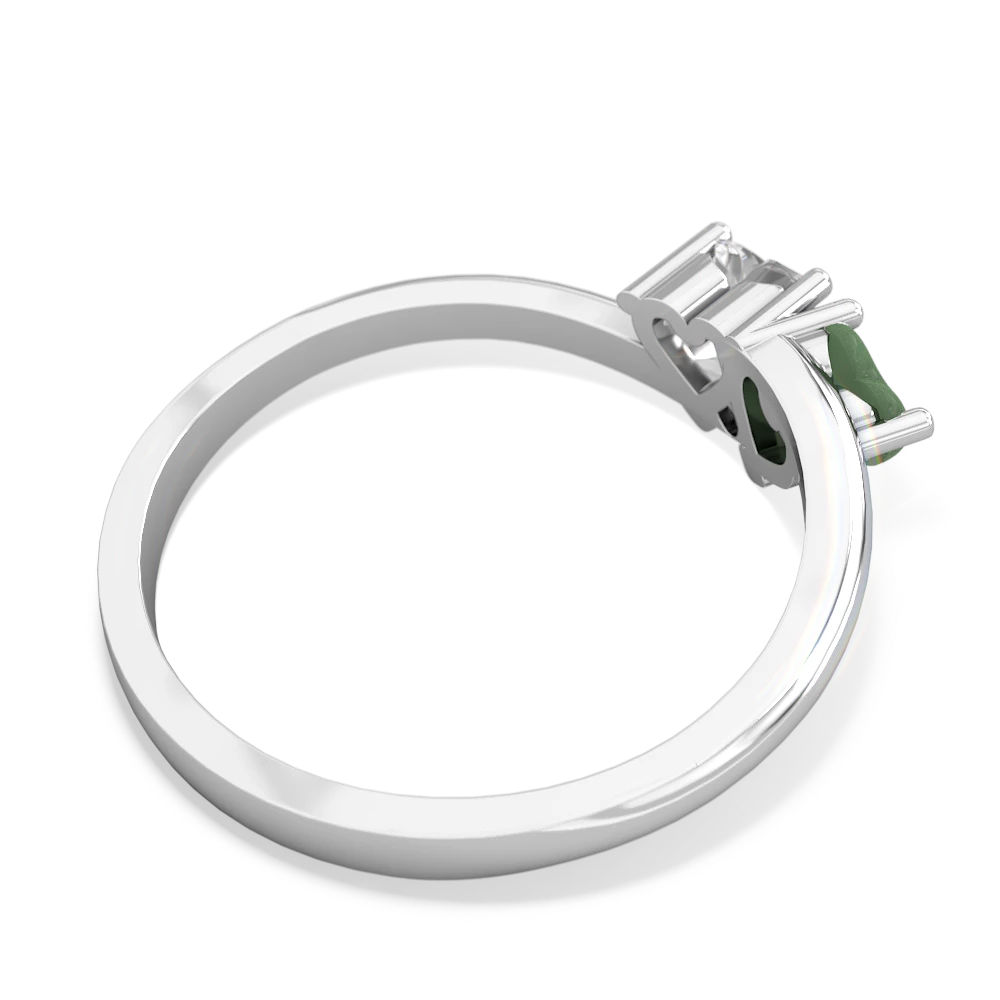 Jade Sweethearts 14K White Gold ring R5260