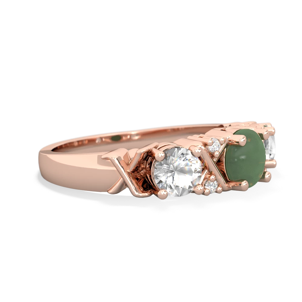 Jade Hugs And Kisses 14K Rose Gold ring R5016