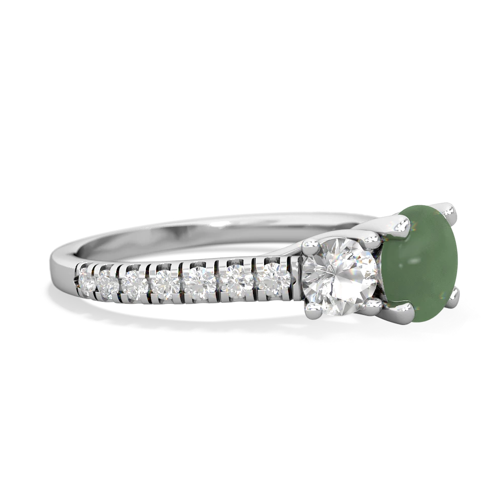 Jade Pave Trellis 14K White Gold ring R5500