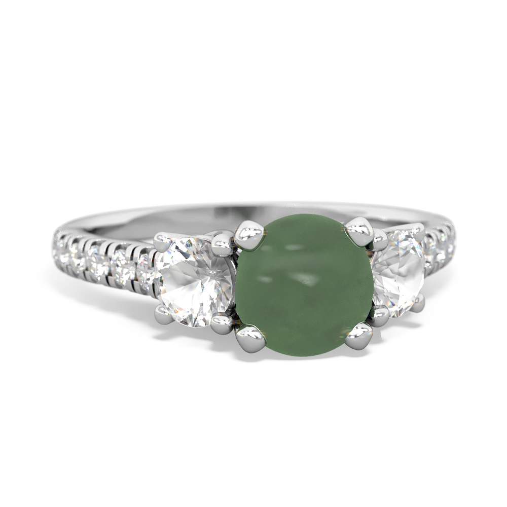 Jade Pave Trellis 14K White Gold ring R5500