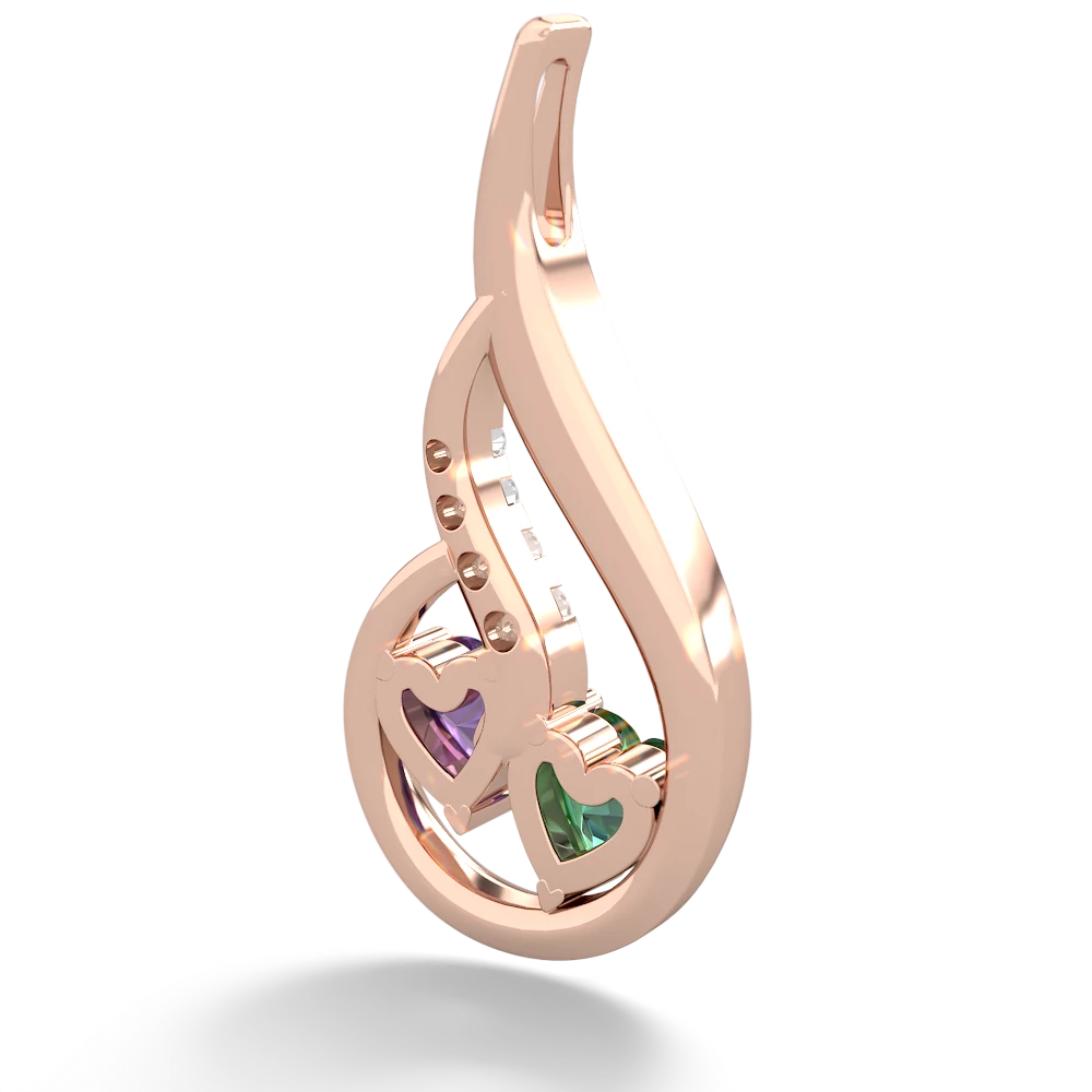 Lab Emerald Keepsake Curves 14K Rose Gold pendant P5450