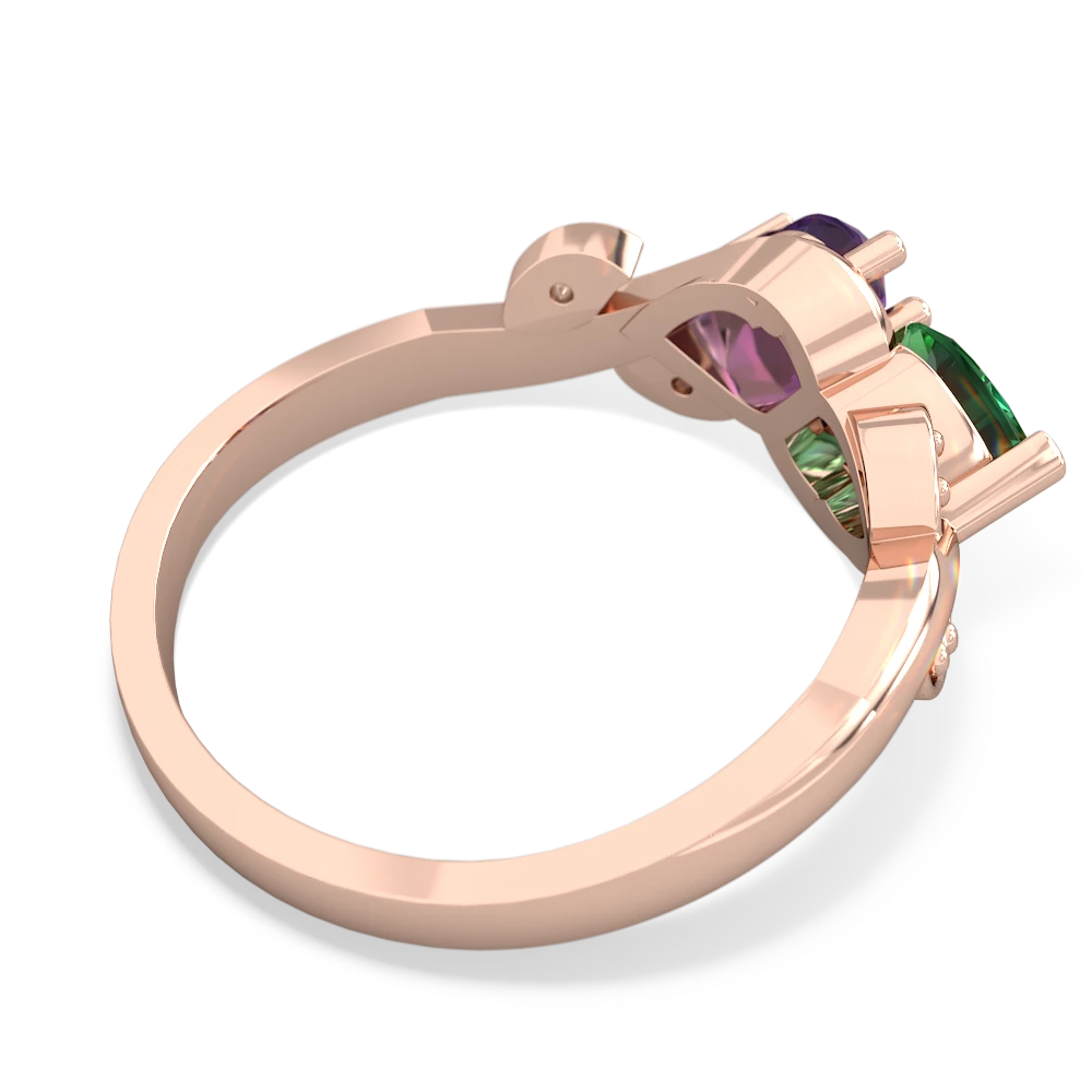 Lab Emerald Floral Elegance 14K Rose Gold ring R5790