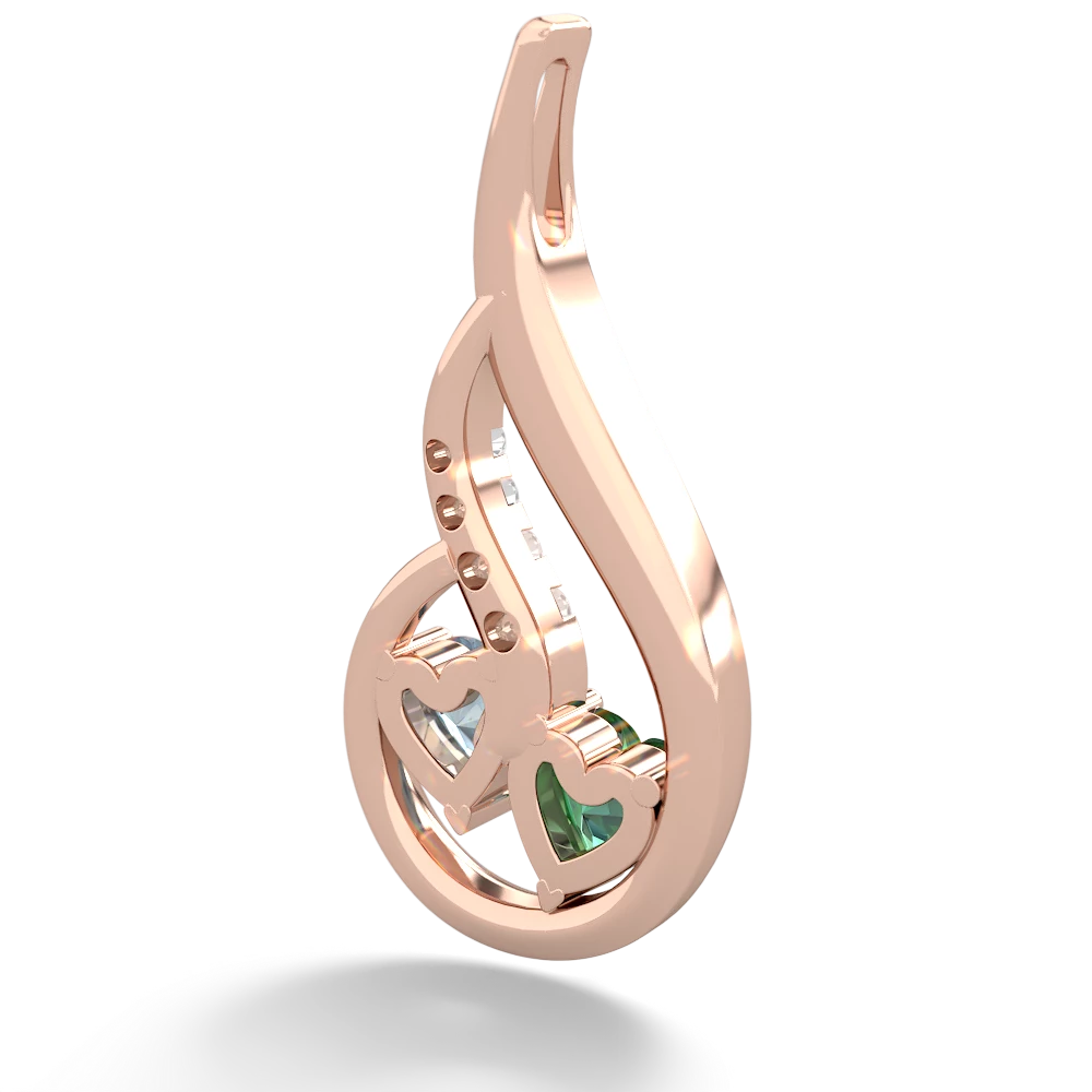 Lab Emerald Keepsake Curves 14K Rose Gold pendant P5450