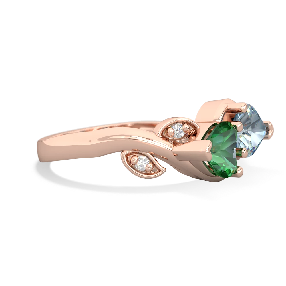 Lab Emerald Floral Elegance 14K Rose Gold ring R5790