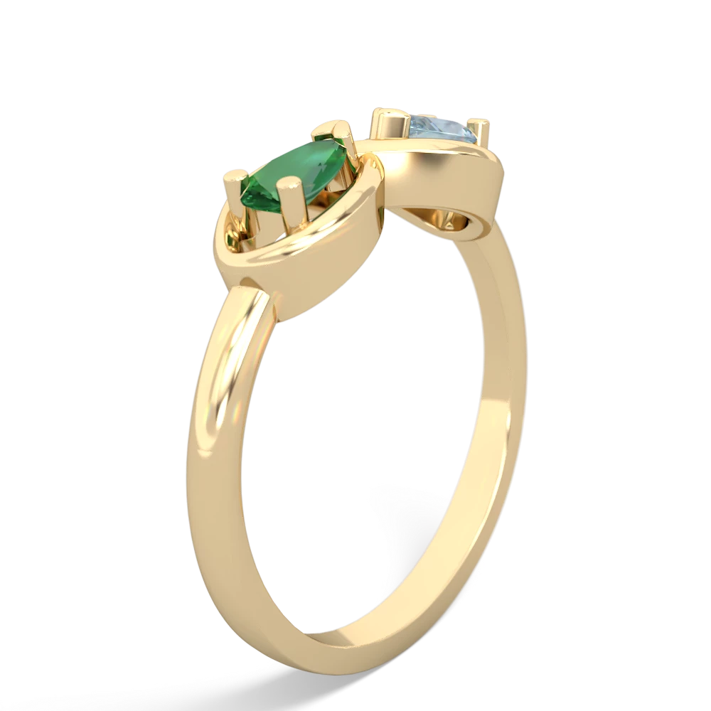 Lab Emerald Infinity 14K Yellow Gold ring R5050