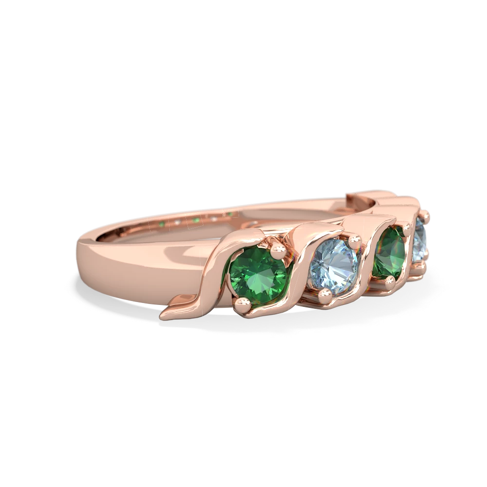 Lab Emerald Anniversary Band 14K Rose Gold ring R2089