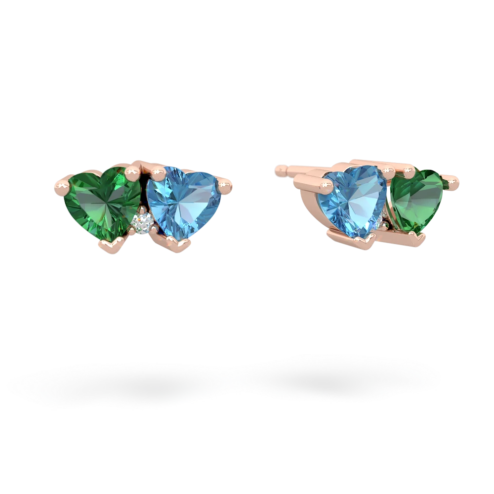 Lab Emerald Sweethearts 14K Rose Gold earrings E5260