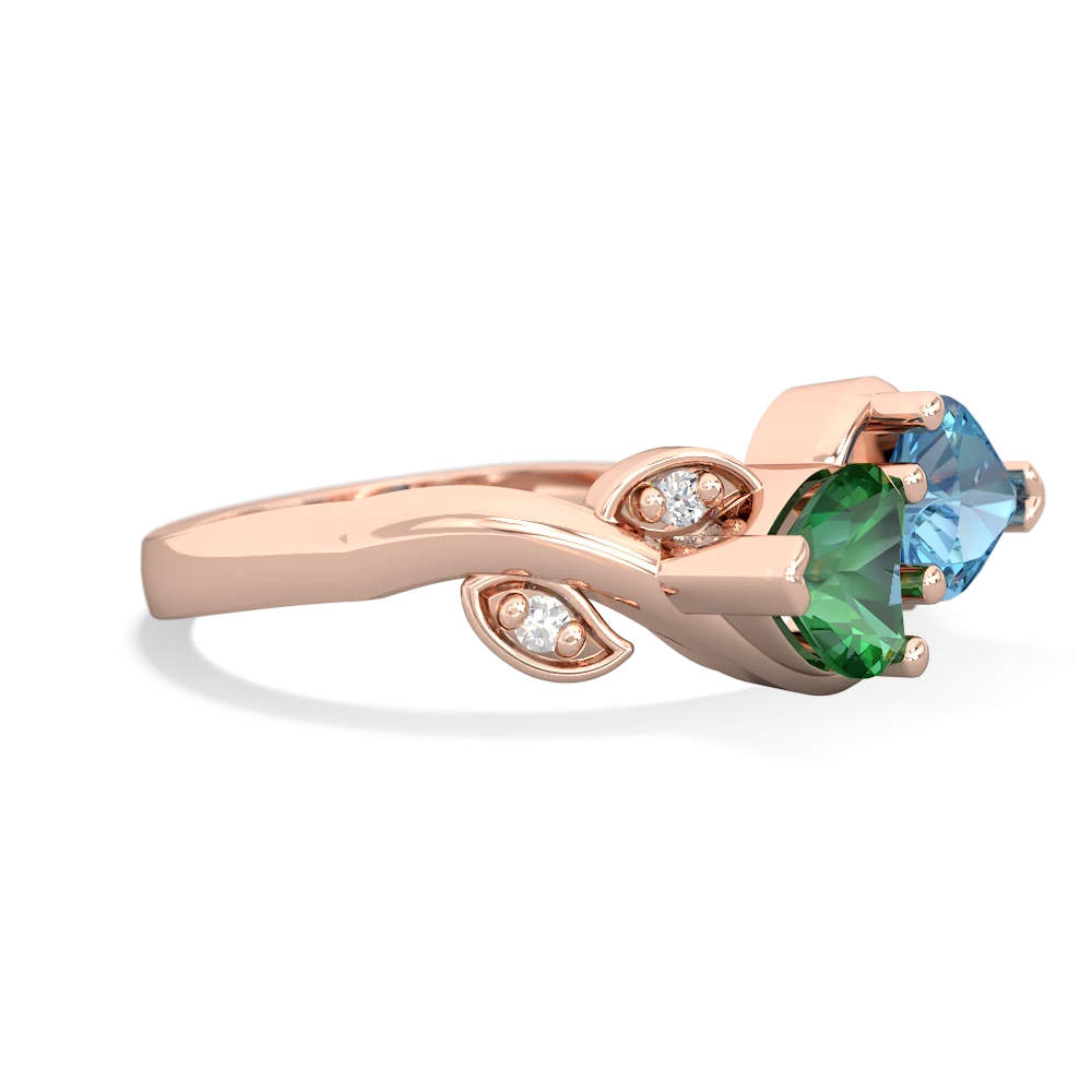 Lab Emerald Floral Elegance 14K Rose Gold ring R5790