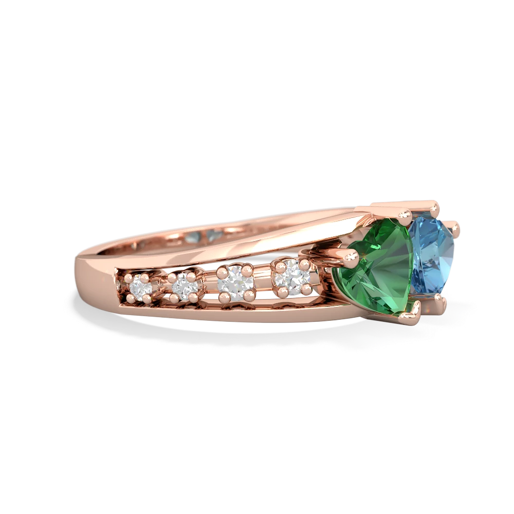 Lab Emerald Heart To Heart 14K Rose Gold ring R3342