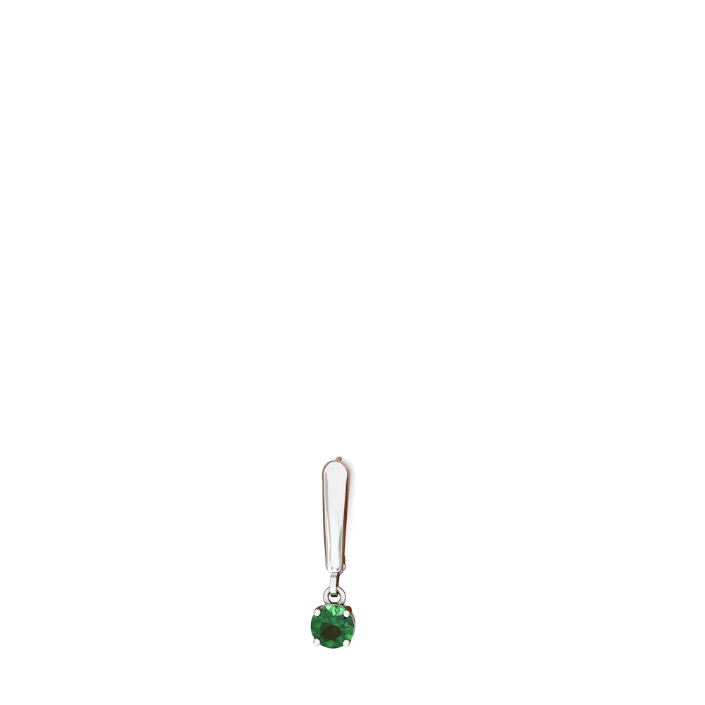 Lab Emerald 5Mm Round Lever Back 14K White Gold earrings E2785