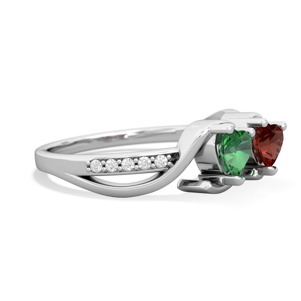 Lab Emerald Side By Side 14K White Gold ring R3090